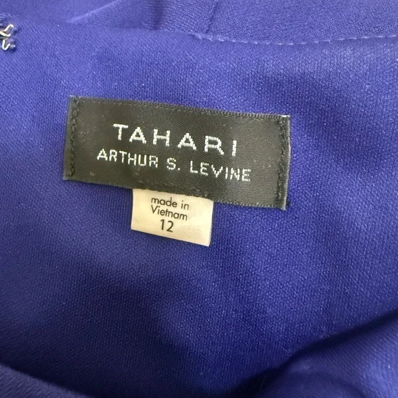 Tahari Arthur S. Levine Royal Blue Sheath Dress Size 12 - Picture 10 of 11